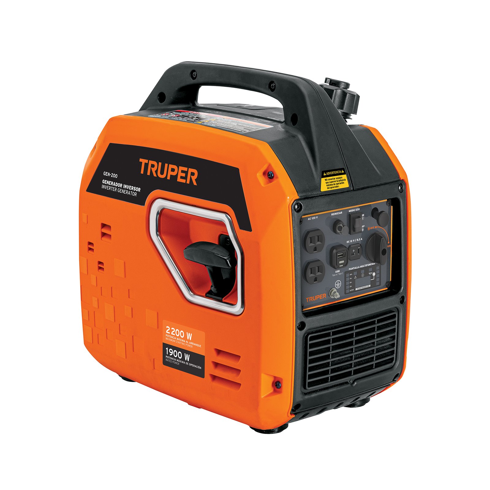 GENERADOR SILENCIOSO INVERTER 2200W, 80 CC, ENCEND (Truper)