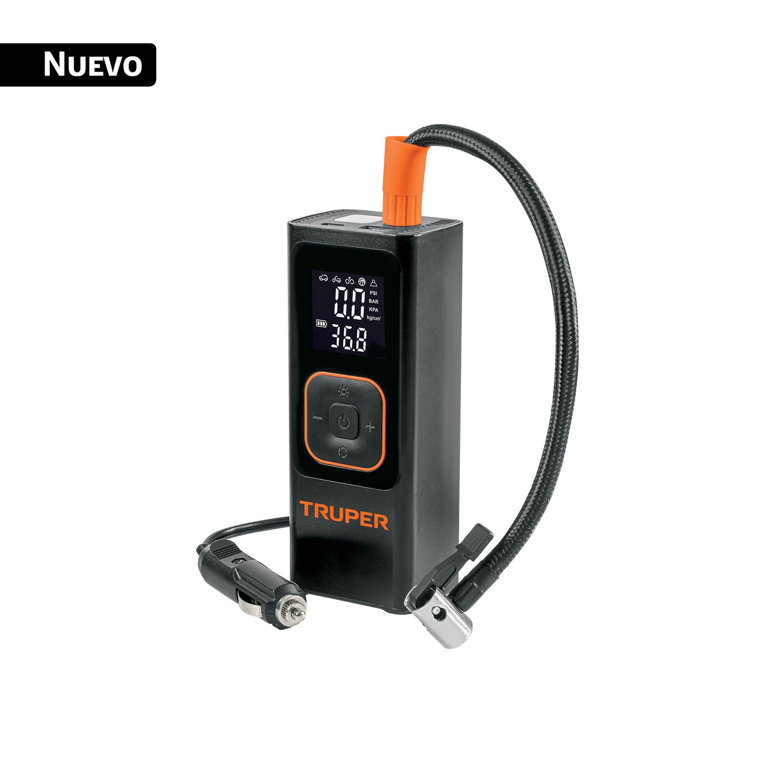 INFLADOR DE AIRE INALÁMBRICO PORTÁTIL 150 PSI, TRU (Truper)