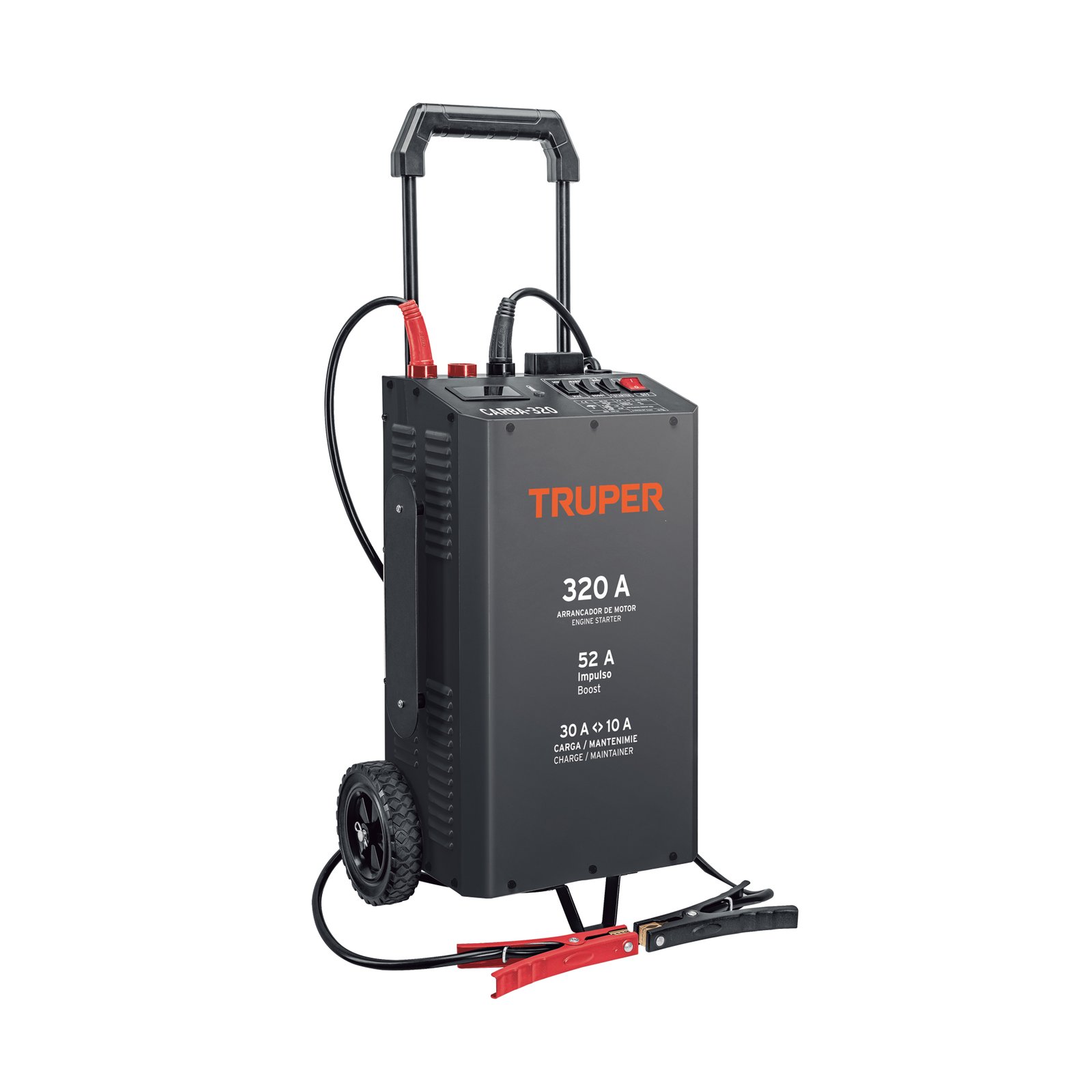 CARGADOR DE BATERÍAS 320 A CON ARRANCADOR, 12V Y 2 (Truper)