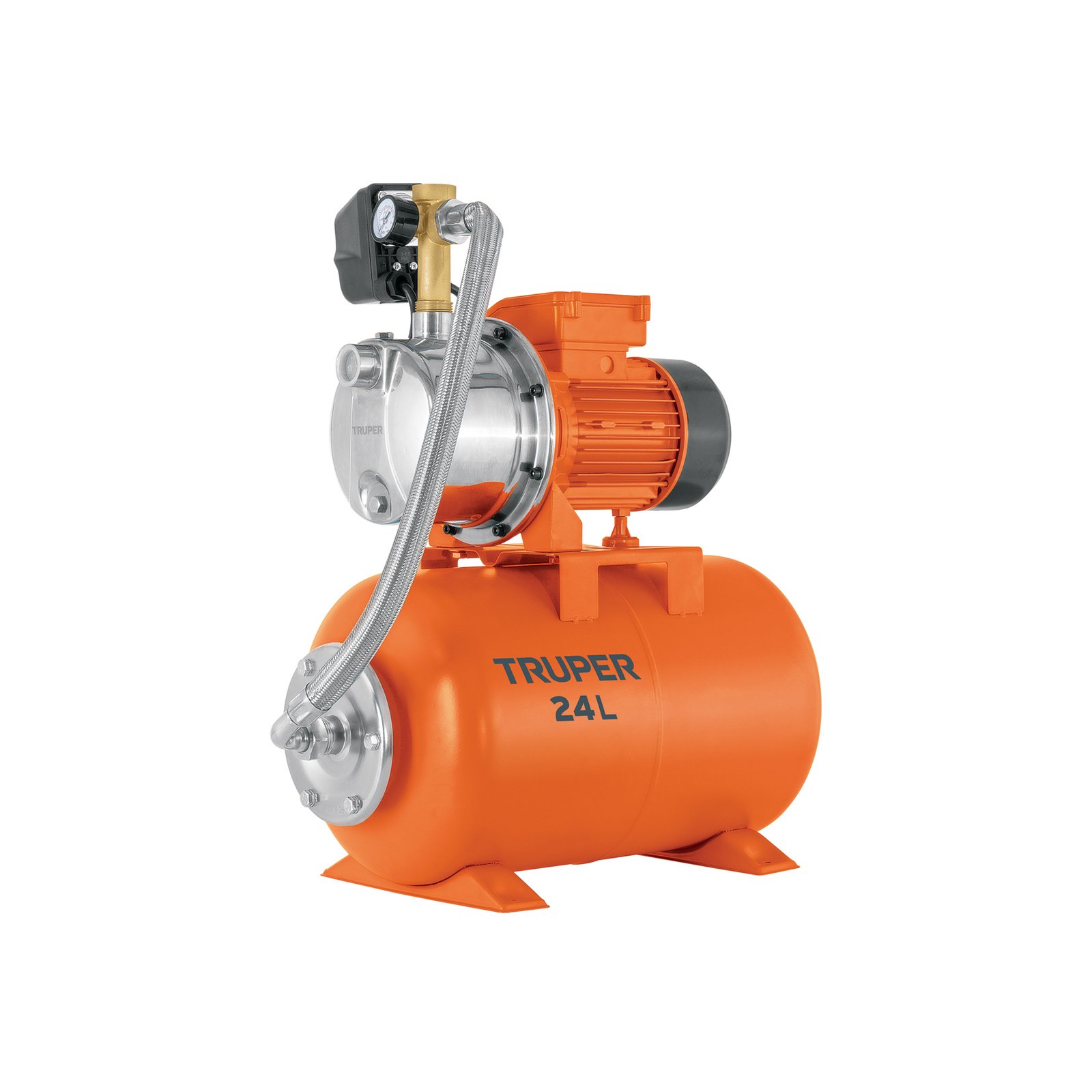 EQUIPO HIDRONEUMÁTICO 24L, JET INOXIDABLE 3/4 HP, (Truper)