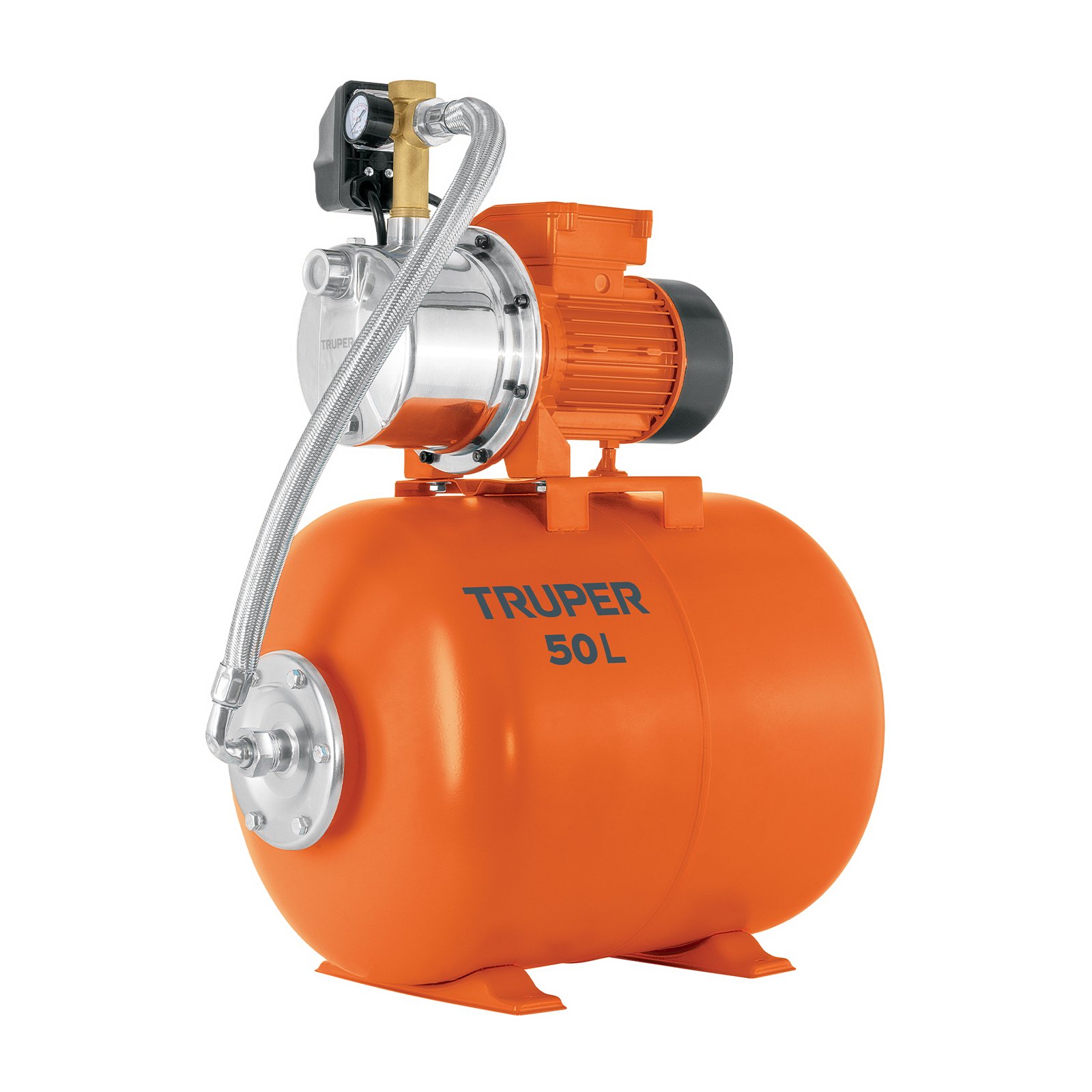 EQUIPO HIDRONEUMÁTICO 50L, JET INOXIDABLE 1 HP, TR (Truper)