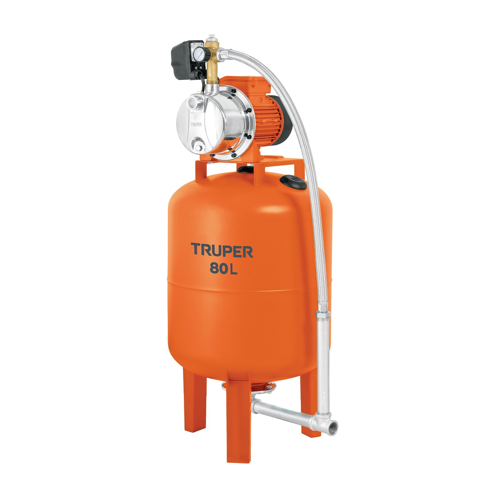 EQUIPO HIDRONEUMÁTICO 80L, JET INOXIDABLE 1 HP, TR (Truper)