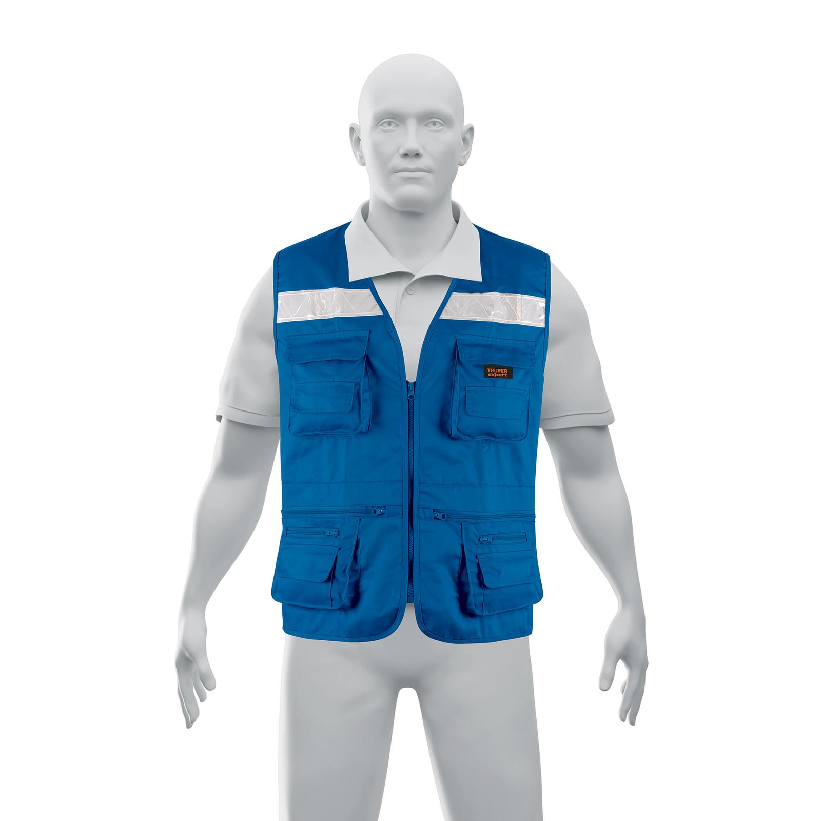 CHALECO BRIGADISTA REFORZADO, AZUL REY, M, TRUPER (Truper)