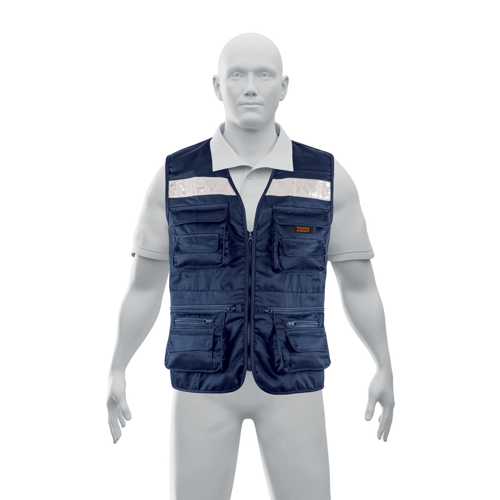 CHALECO BRIGADISTA REFORZADO, AZUL MARINO, G, TRUP (Truper)