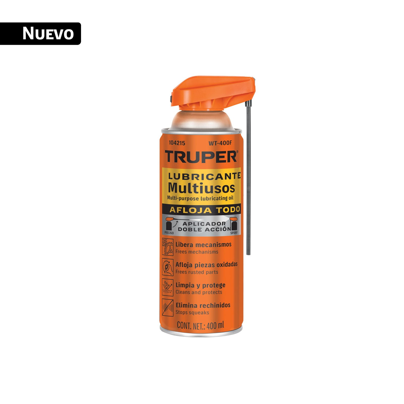 LUBRICANTE MULTIUSOS AEROSOL APLICADOR DOBLE ACCIÓ (Truper)