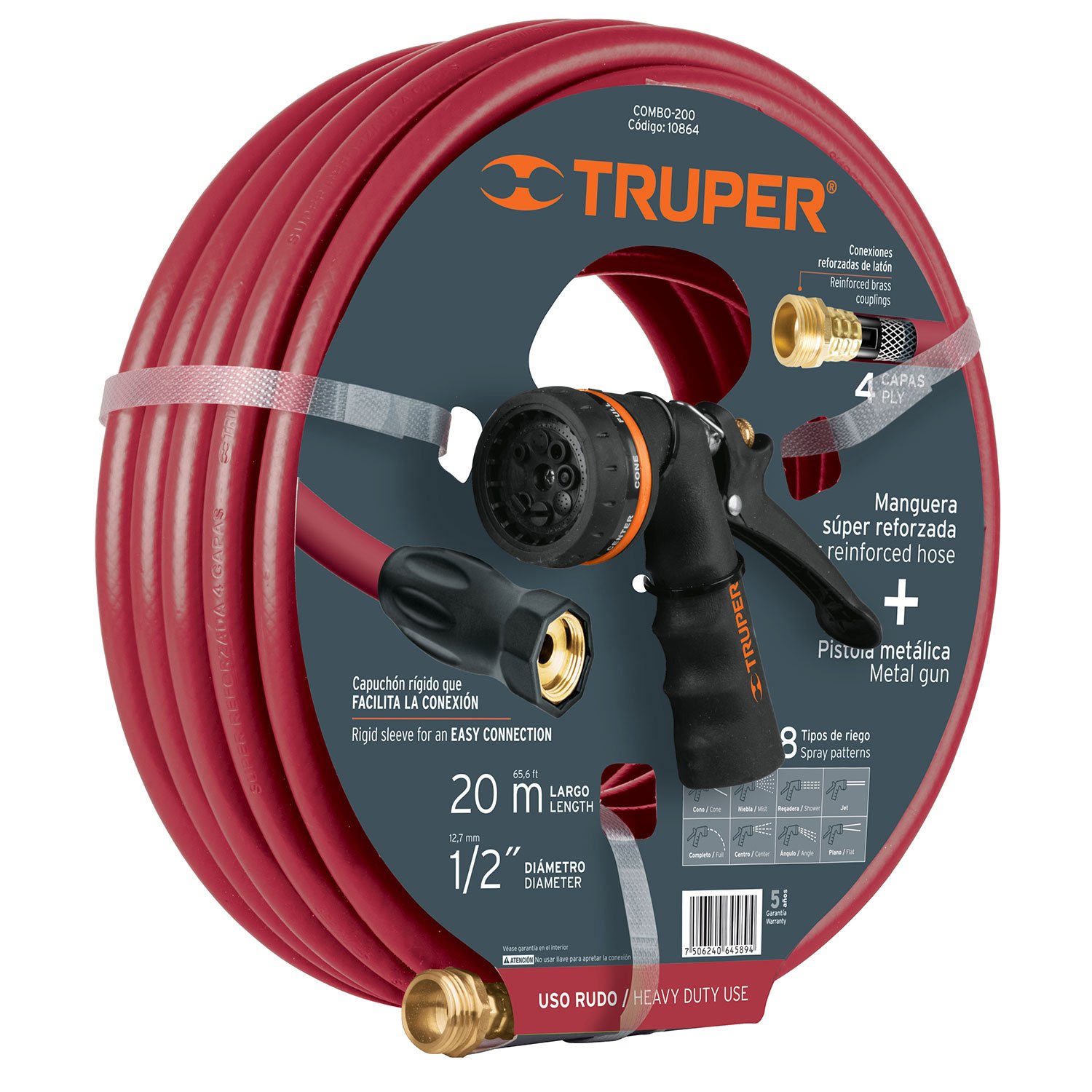 COMBO MANGUERA MAN-20X1/2X Y PISTOLA PR-208 (Truper)