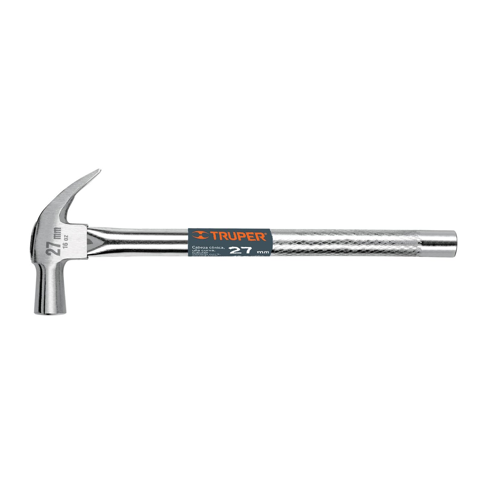 MARTILLO CABEZA CONICA 27MM UÑA CURVA MANGO TUB (Truper)