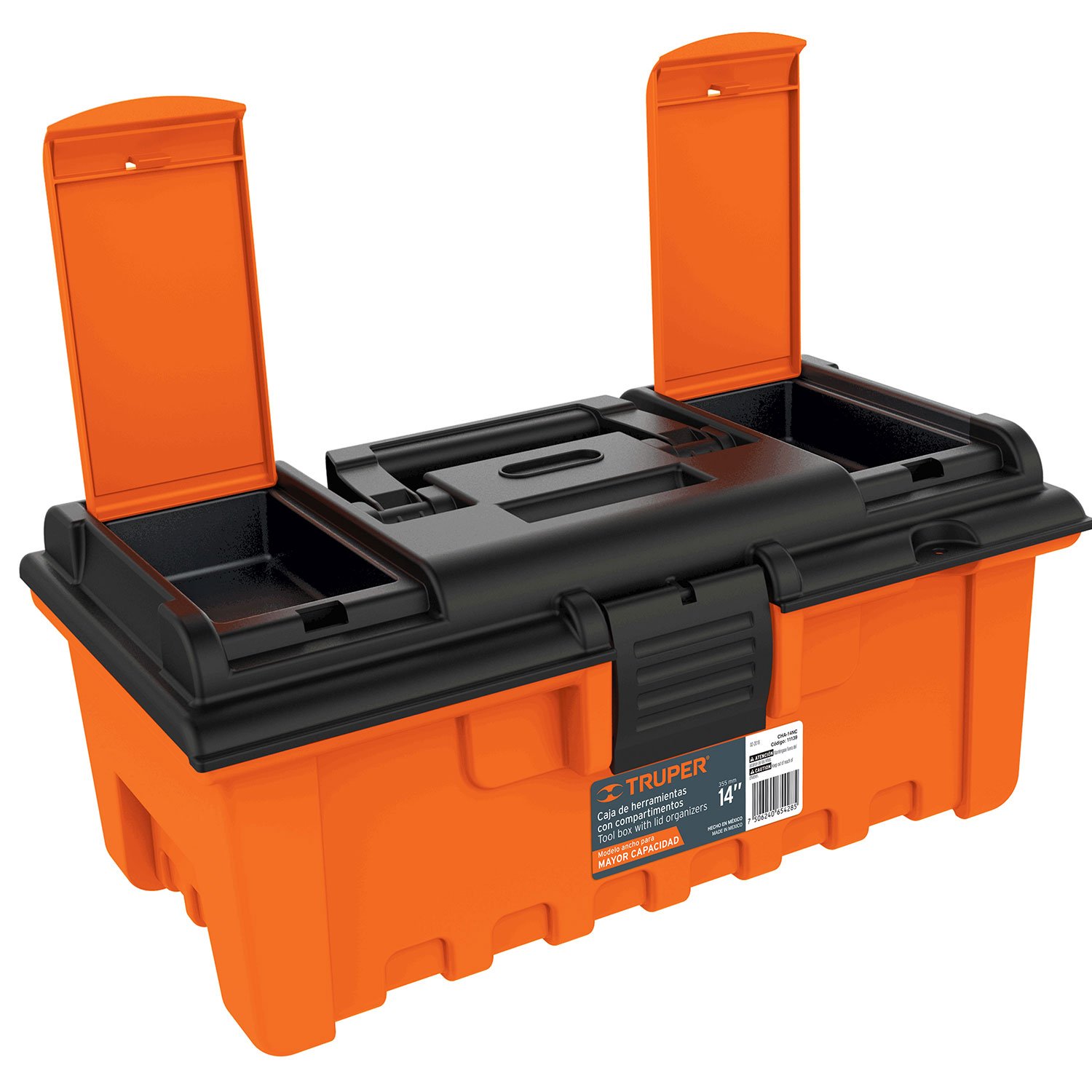CAJA 22′ CON COMPARTIMENTOS, NARANJA (Truper)