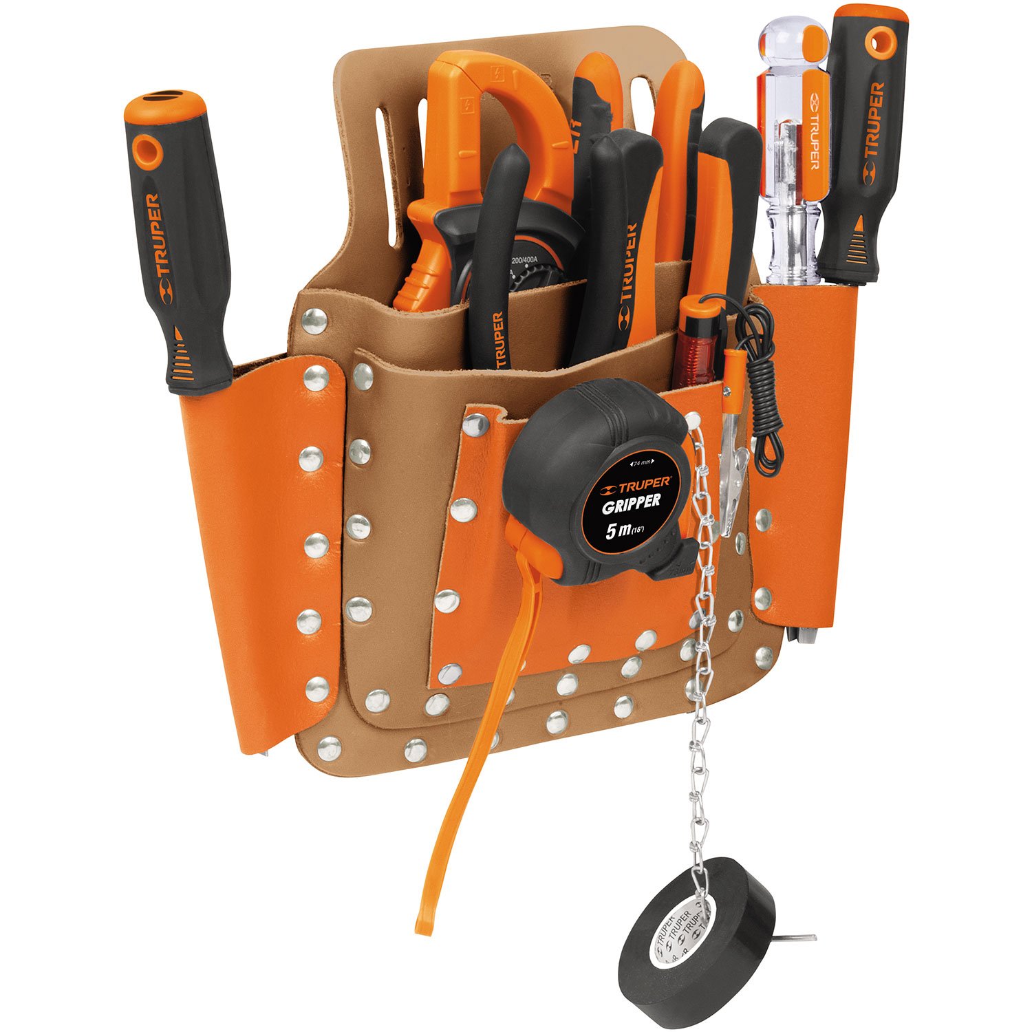 PORTA HTAS DE PIEL 8 COMPARTIMIENTOS (Truper)
