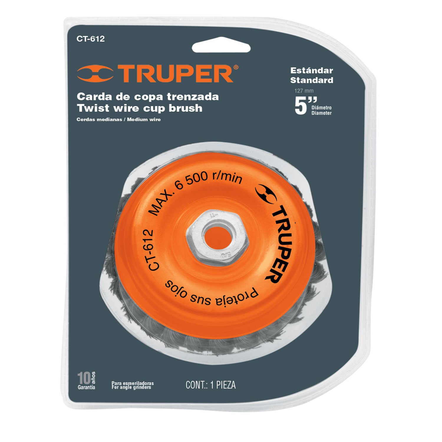 COPA TRENZADA P/ESMERILADORA 5′ ENT 5/8′ (Truper)