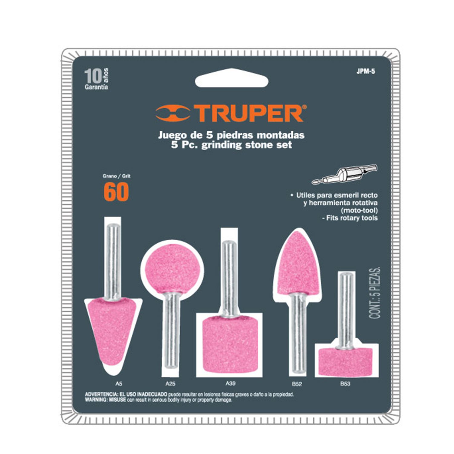 JGO DE PIEDRAS MONTADAS P/TALADRO 5 PZS (Truper)