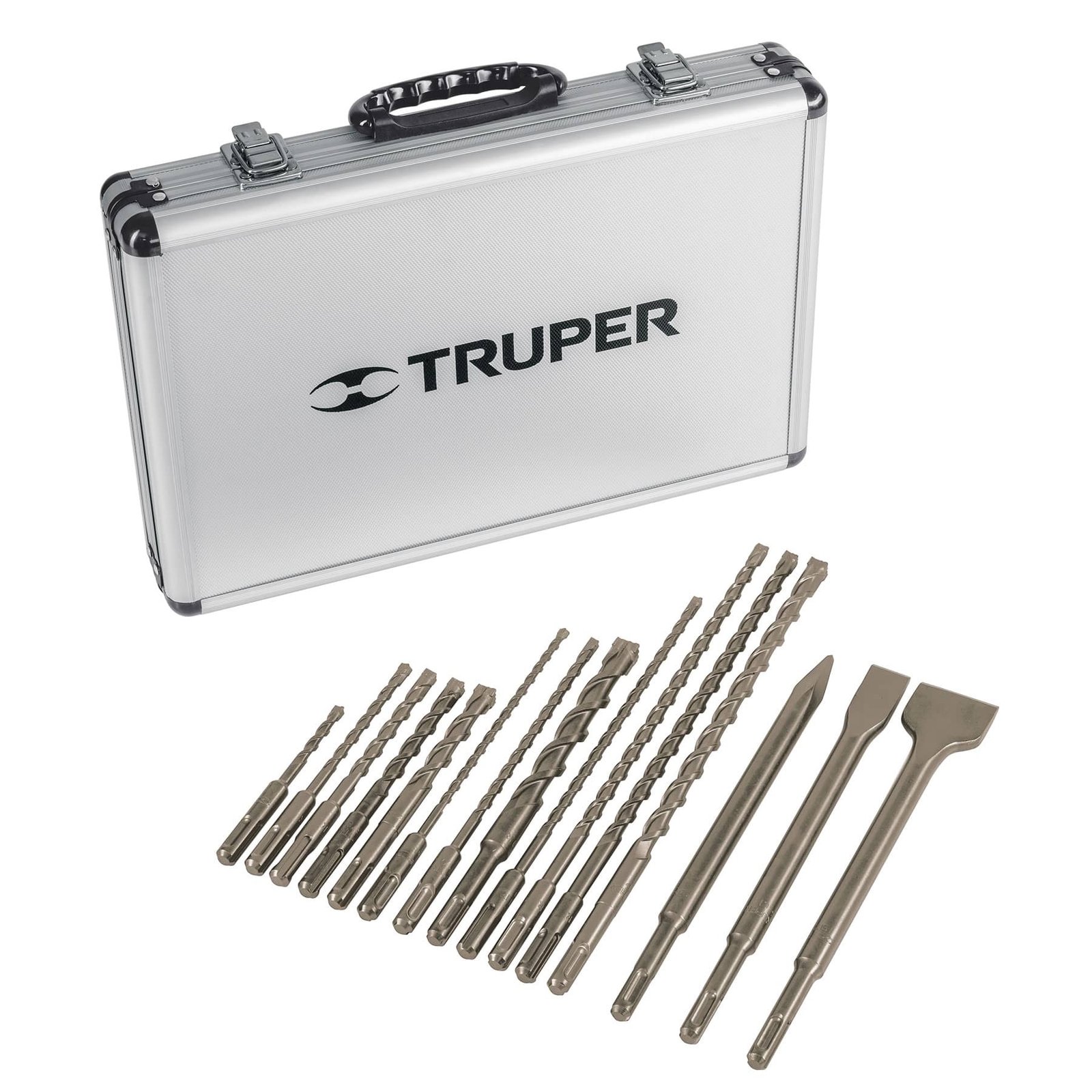 JUEGO DE BROCAS Y CINCELES SDS PLUS, 15 PIEZAS (Truper)