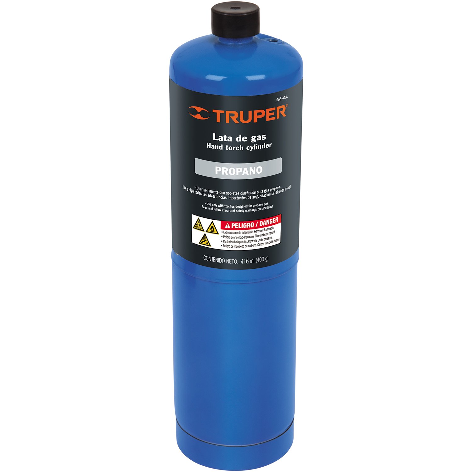 CILINDRO DE GAS PROPANO DE 400 G, AZUL (Truper)
