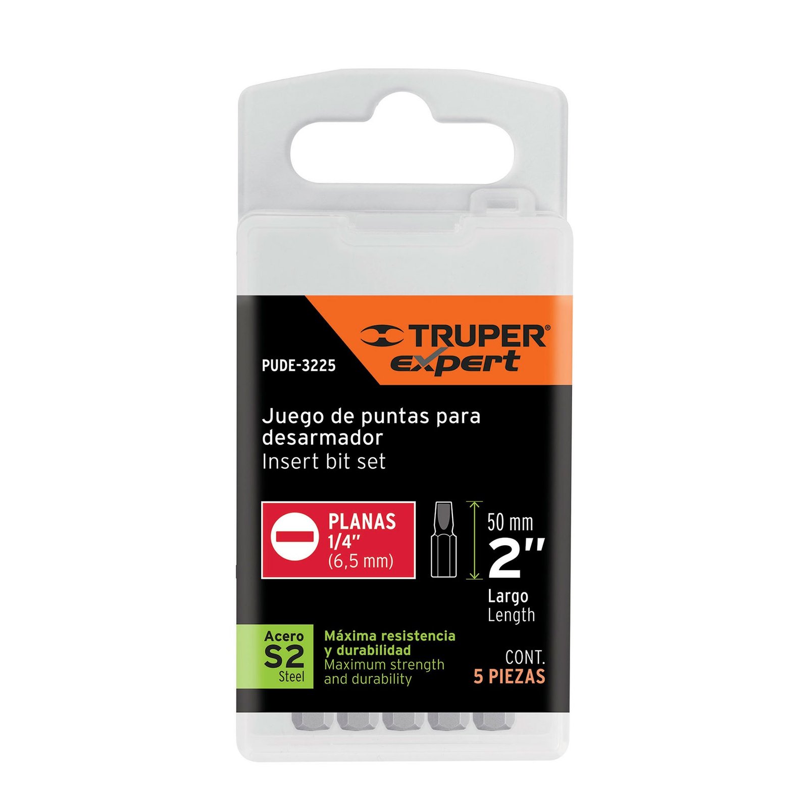 PUNTAS PARA DESARMADOR PLANAS, P25, LARGO 2′, 5 PI (Truper)