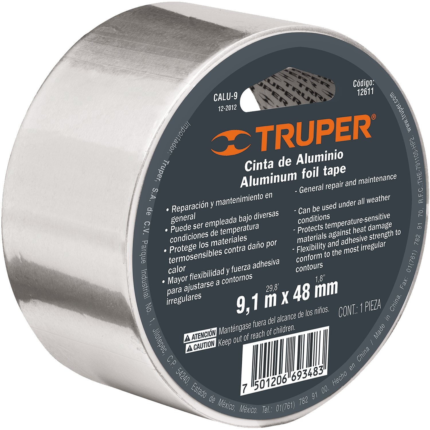 CINTA DE ALUMINIO 48MM X 9.1M (Truper)