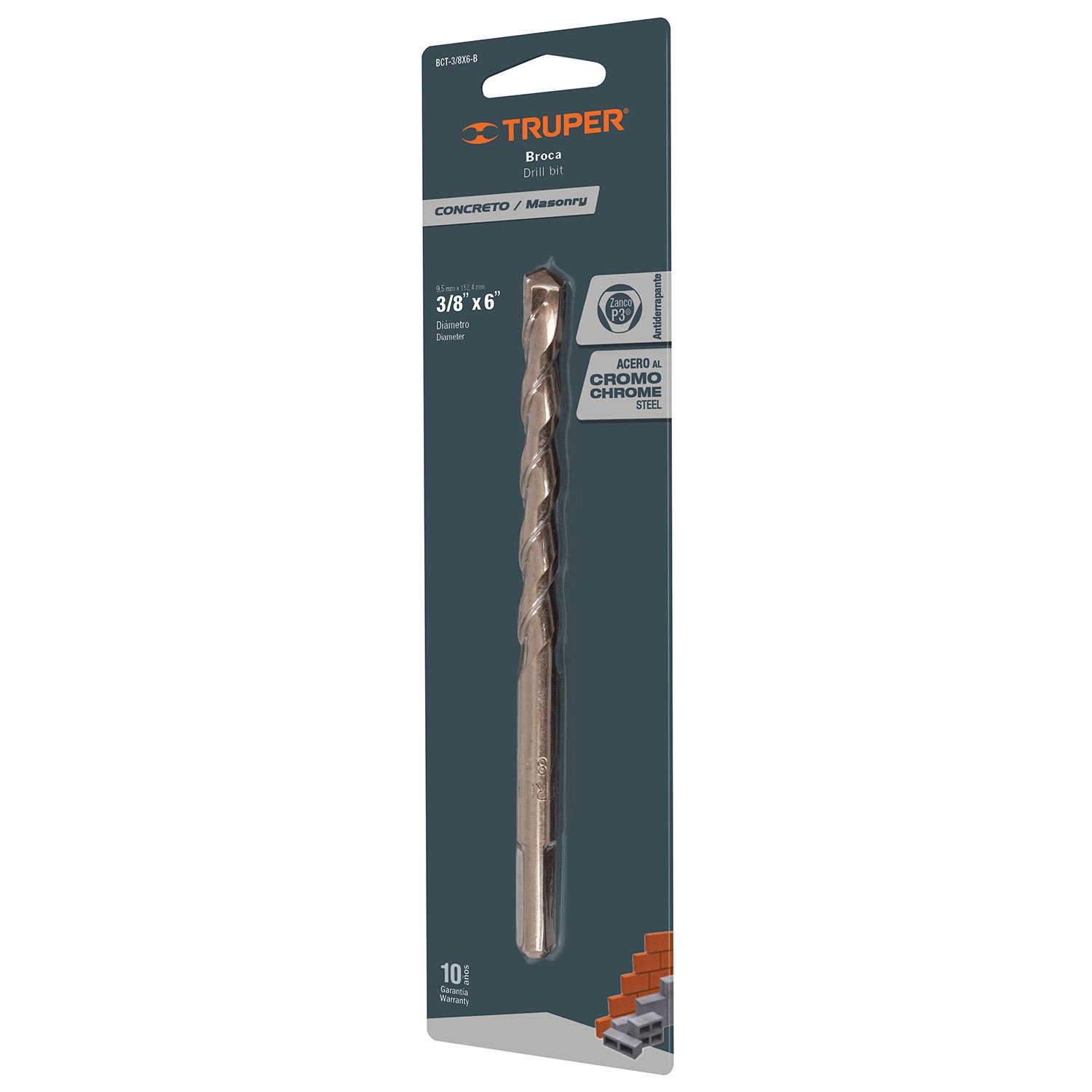 BROCA PARA CONCRETO, 1/2X6′ EN BLISTER (Truper)