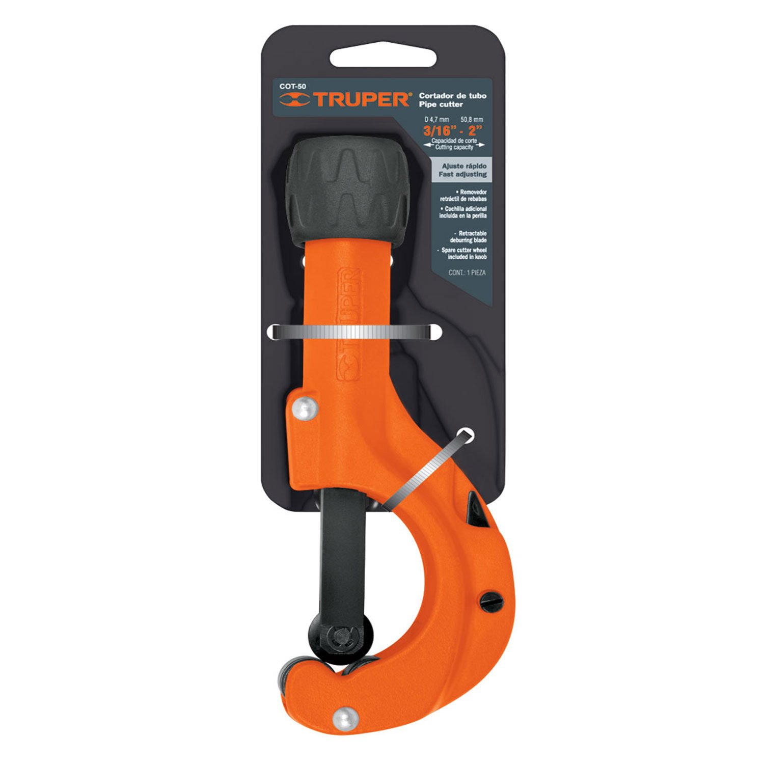 CORTADOR DE TUBO CAPACIDAD 2′ 50MM (Truper)