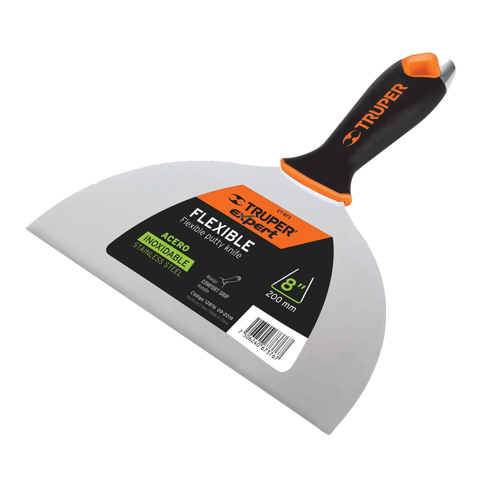 ESPÁTULA FLEXIBLE 8′, ACERO INOXIDABLE, MANGO COMF (Truper)