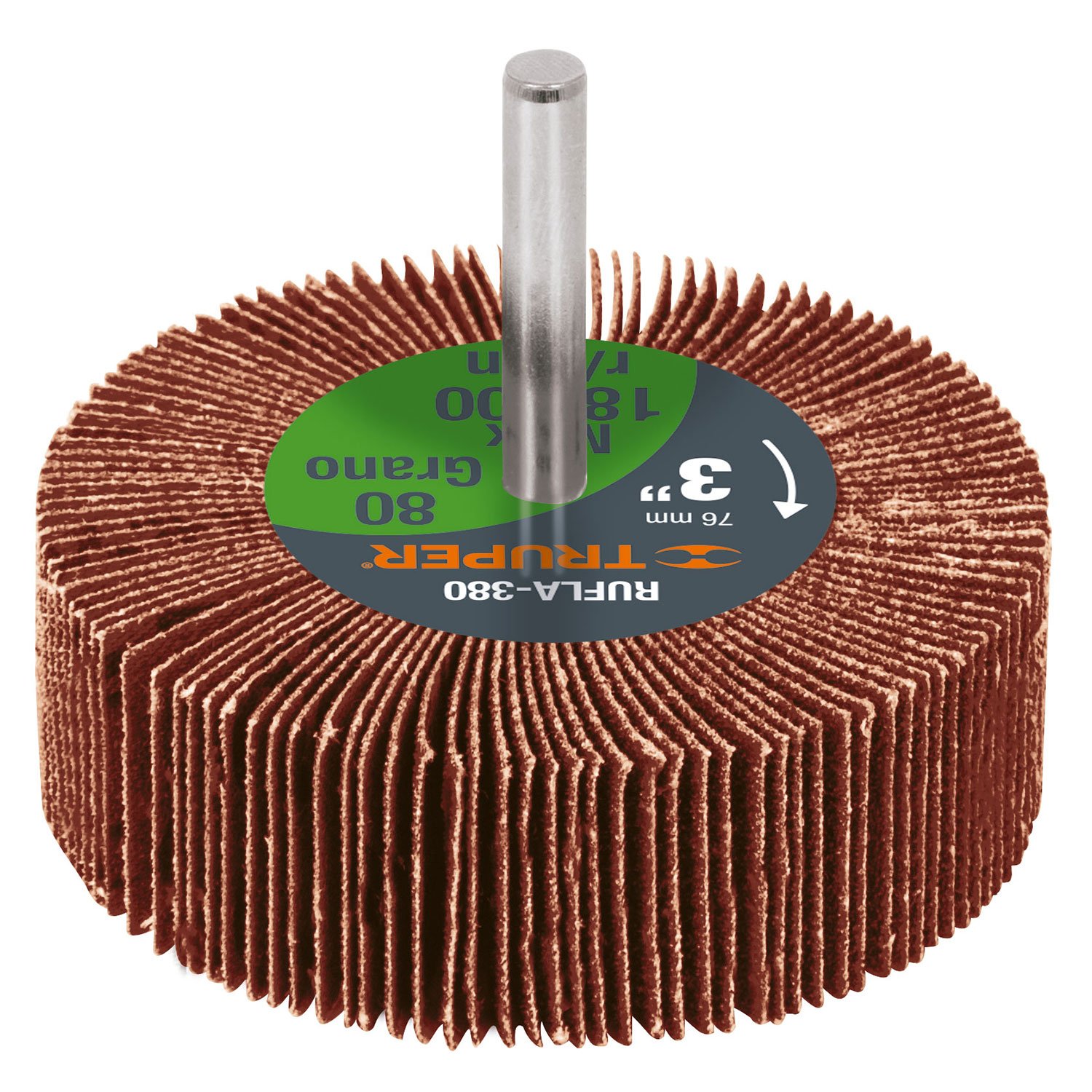 RUEDA FLAP DE 3′, GRANO 80 (Truper)