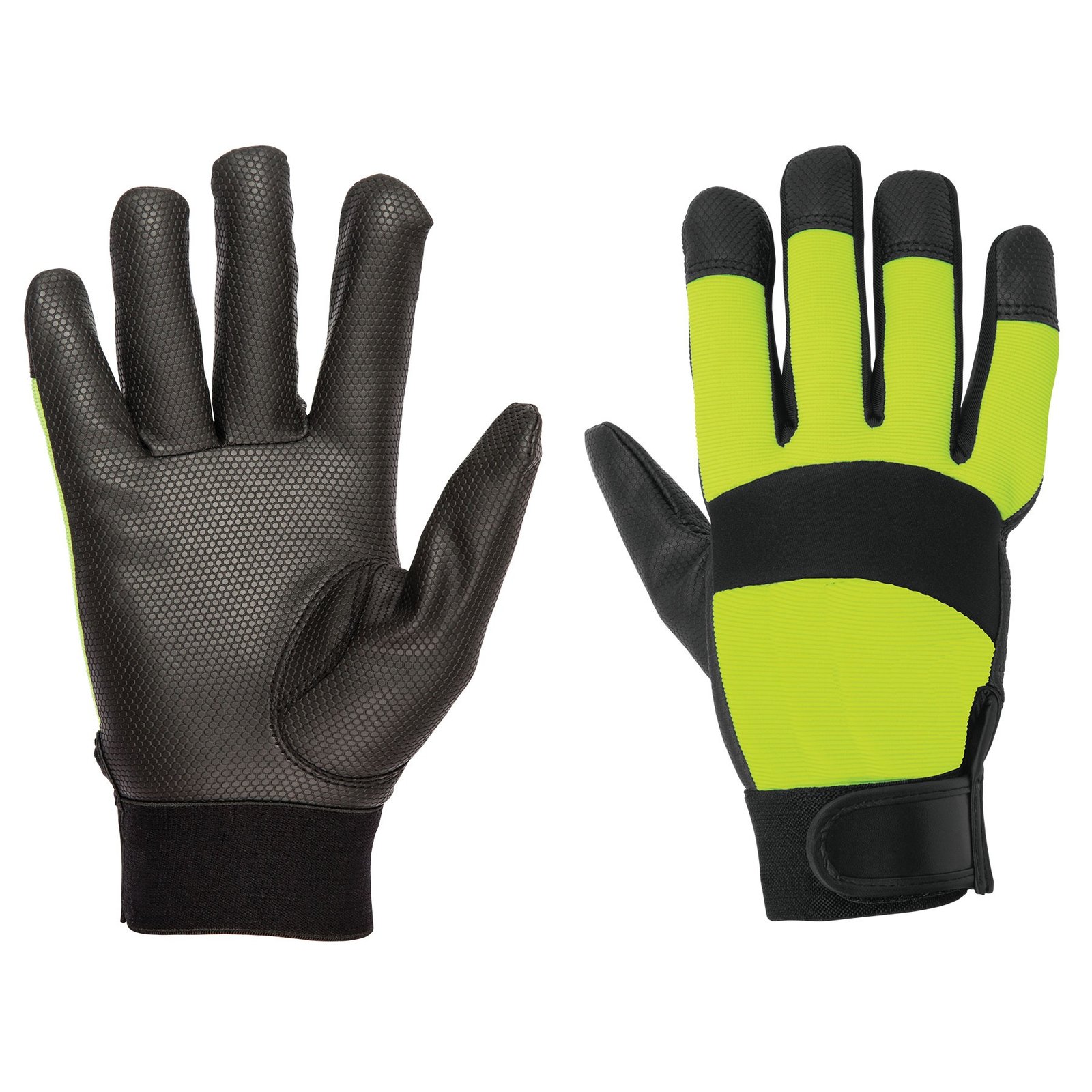 GUANTES MECANICO, ALTA VISIBILIDAD, PALMA POLIURET (Truper)