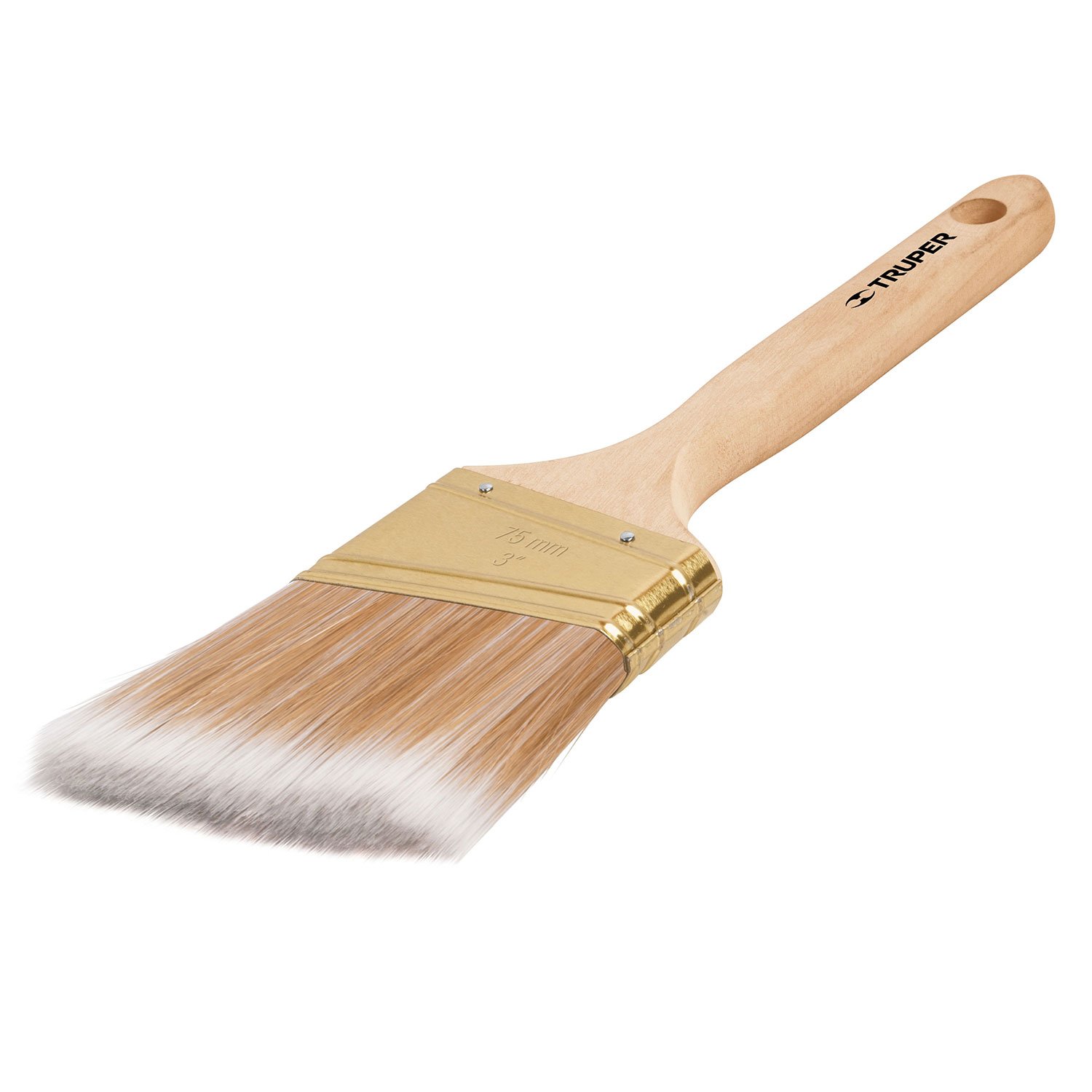 BROCHA 3′,MANGO DE MADERA, CORTE ANGULAR, CERDAS S (Truper)
