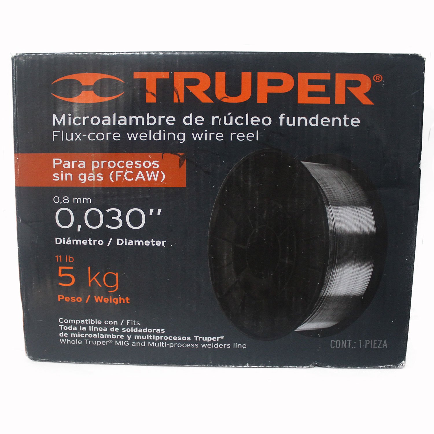 CARRETE DE MICROALAMBRE TUBULAR, SIN GAS DE 5 KG (Truper)