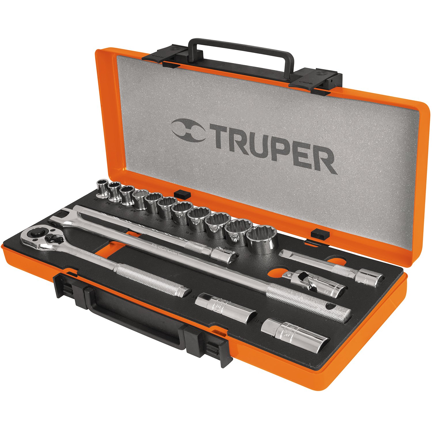 JGO DE DADOS MM CUADRO 1/2′ 19 PZAS (Truper)