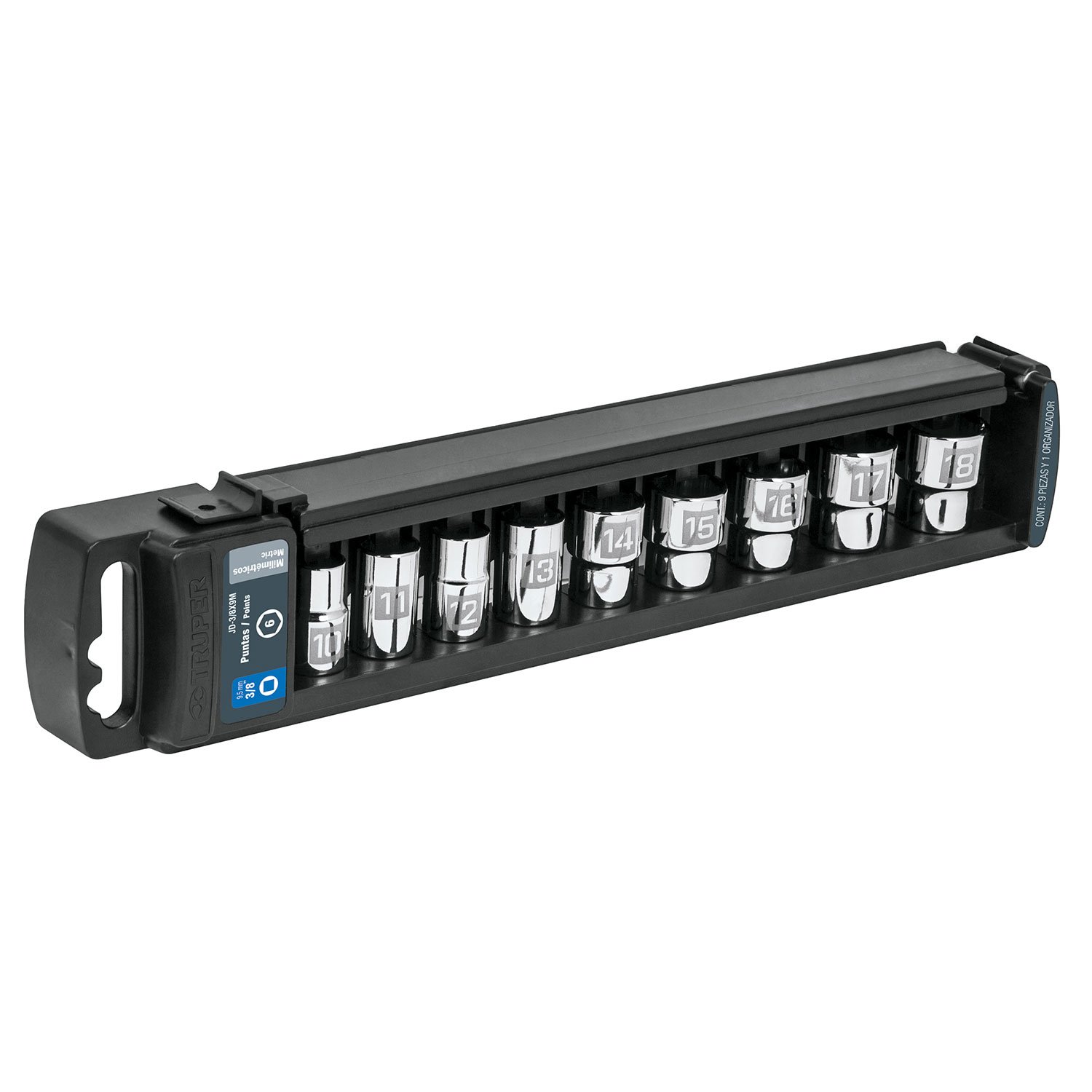 JGO DE DADOS MM CUADRO 3/8′ 9 PZAS (Truper)