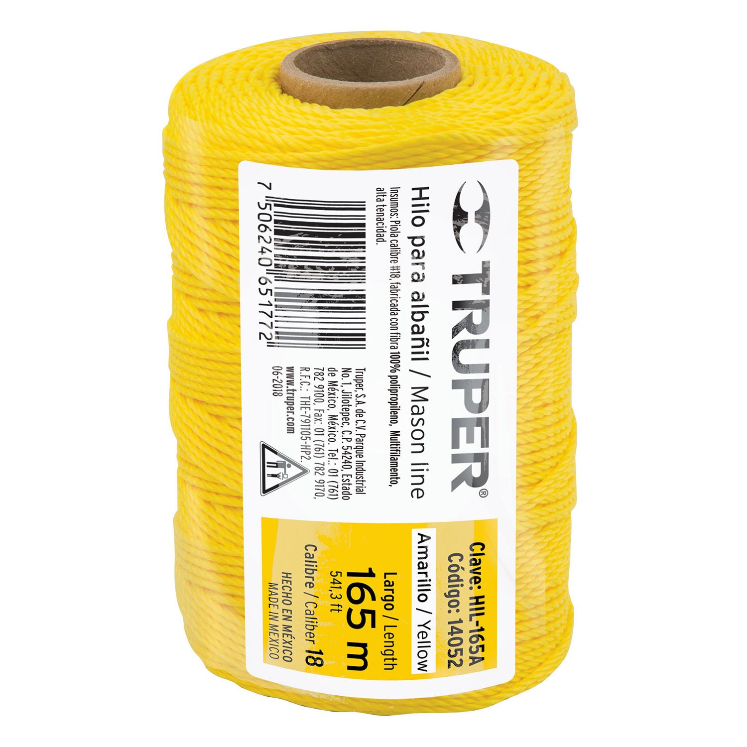HILO PARA ALBAÑIL, 165 M, AMARILLO (Truper)