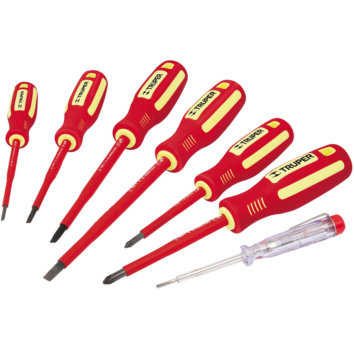 JUEGO 6 DESARMADORES DIELECTRICOS Y 1 PROBADOR DE (Truper)