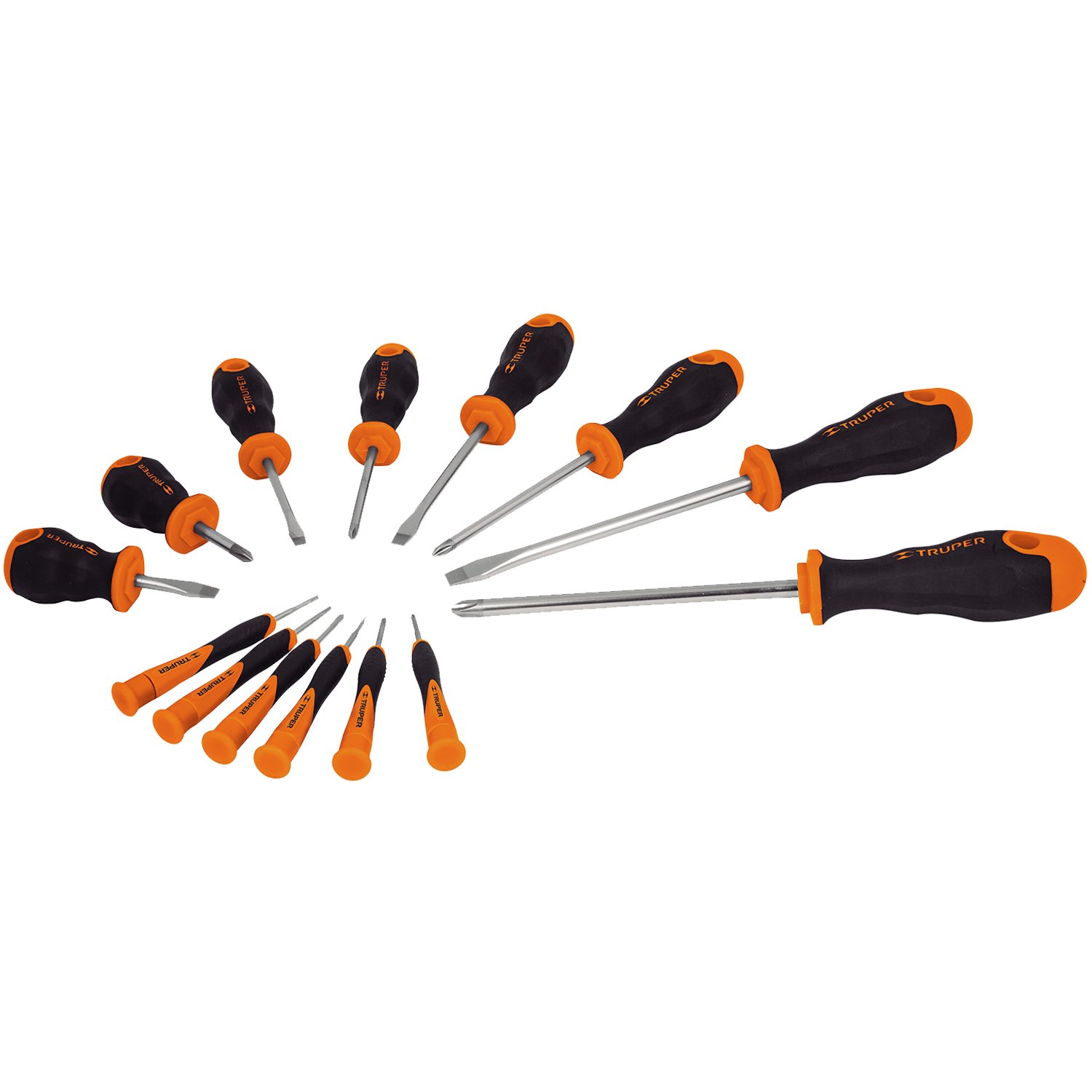 JUEGO DE DESARMADORES, MANGO COMFORT GRIP, 14 PIEZ (Truper)