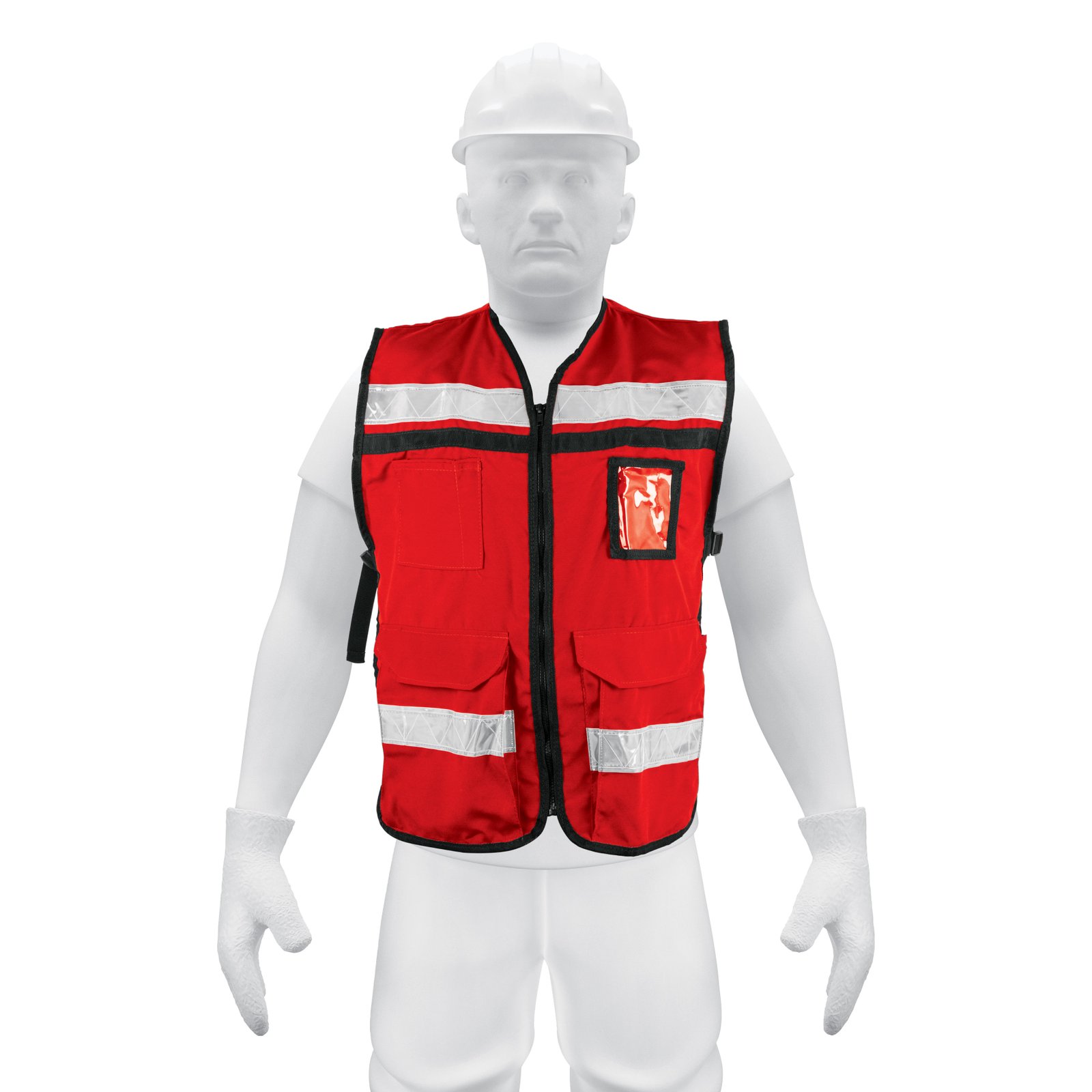 CHALECO BRIGADISTA CON CINTAS REFLEJANTES, COLOR R (Truper)