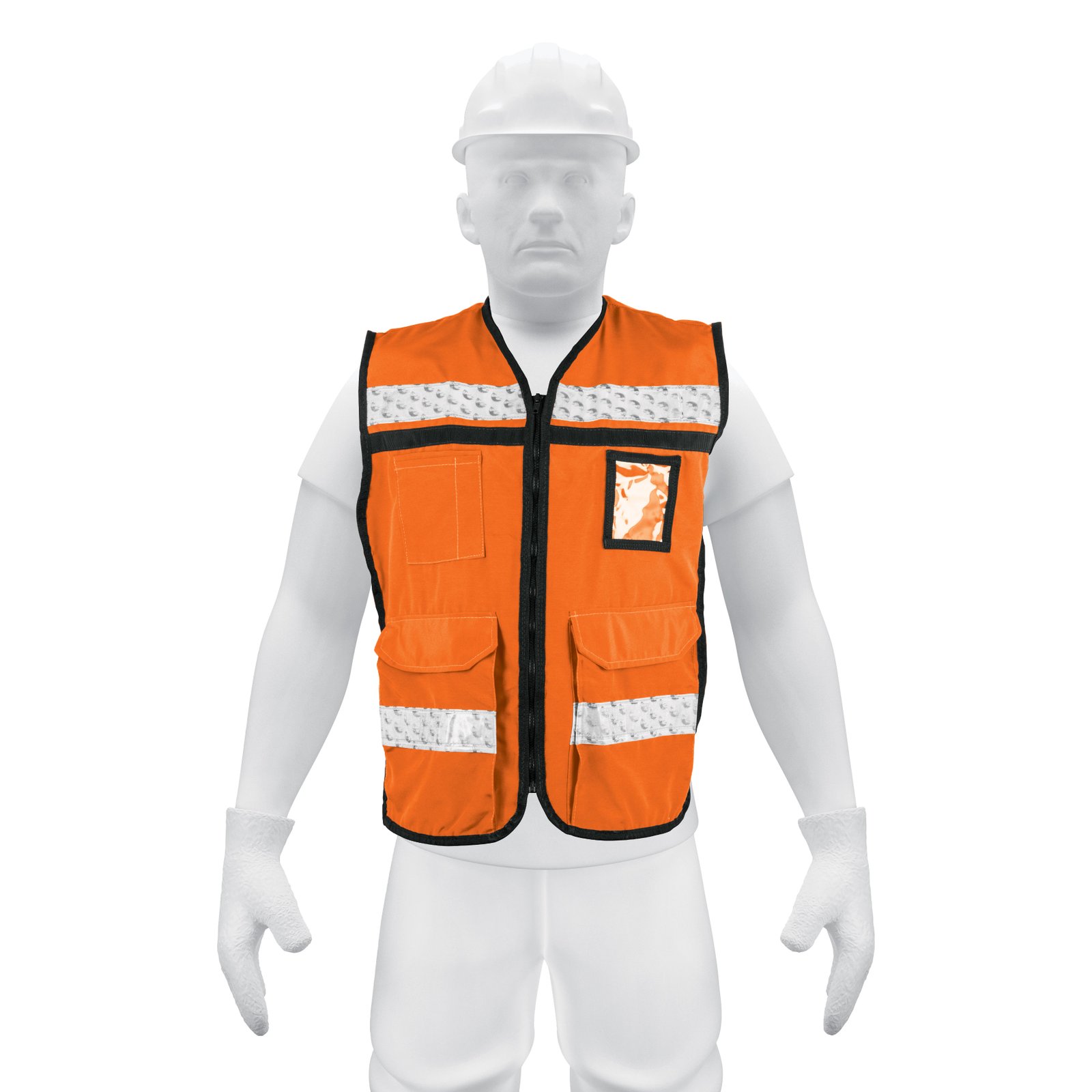 CHALECO BRIGADISTA CON CINTAS REFLEJANTES, COLOR N (Truper)