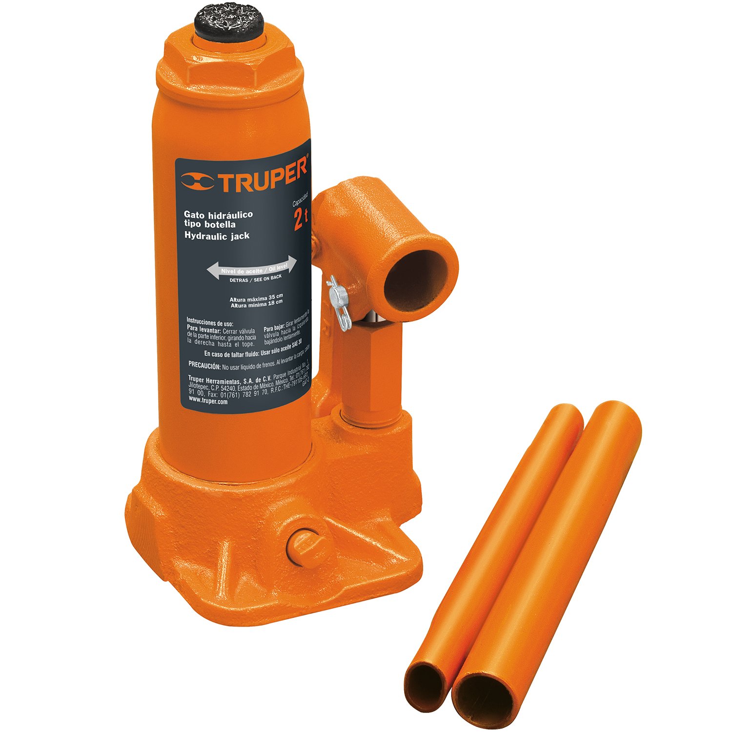 GATO HIDRAULICO DE 2 TON TIPO BOTELLA (Truper)
