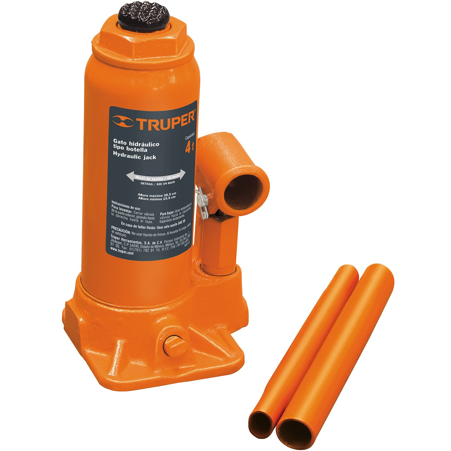 GATO HIDRAULICO DE 4 TON TIPO BOTELLA (Truper)