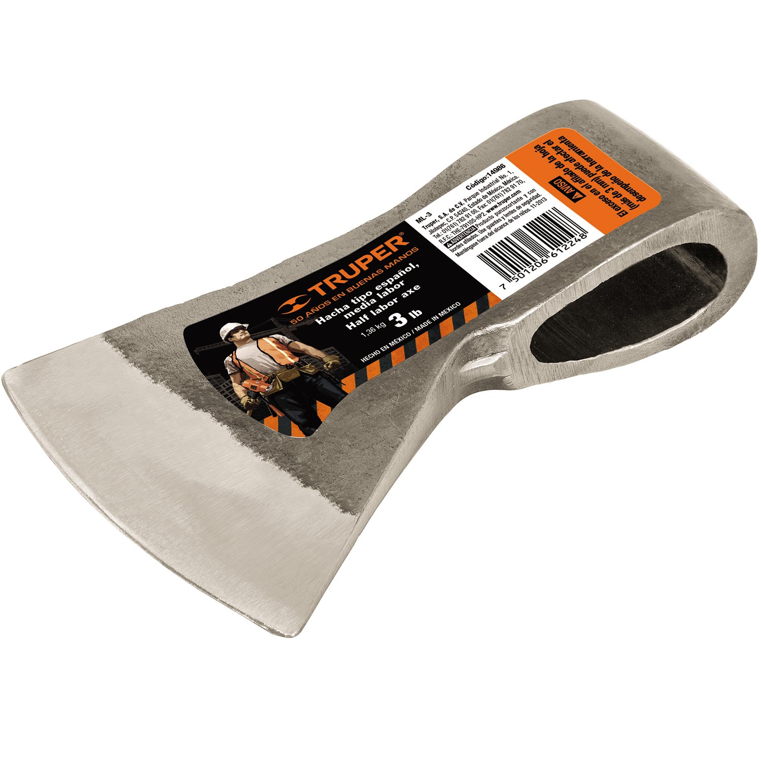 HACHA MEDIA LABOR DE 4-1/2LBS SIN MANGO (Truper)