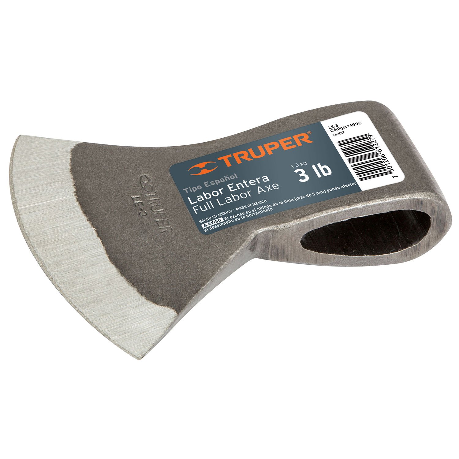 HACHA LABOR ENTERA DE 2-1/2LBS SIN MANGO (Truper)