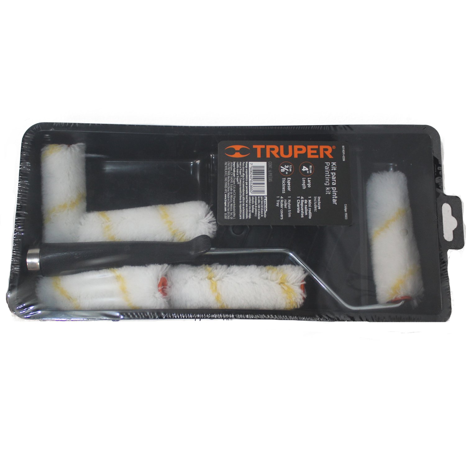 KIT DE RODILLO PARA PINTAR, 4′(MANERAL, CHAROLA Y (Truper)
