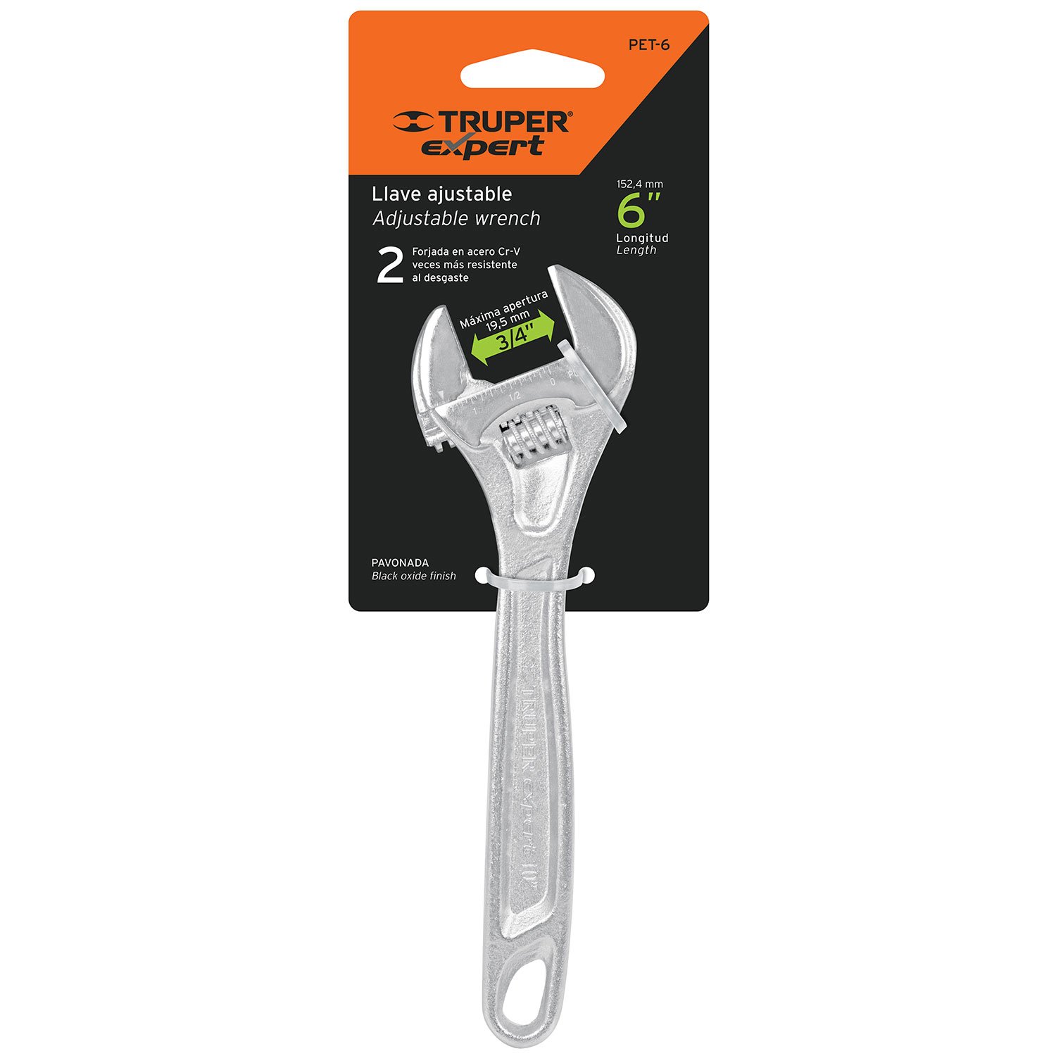 LLAVE AJUSTABLE[PERICO]  6′ CROMADA (Truper)