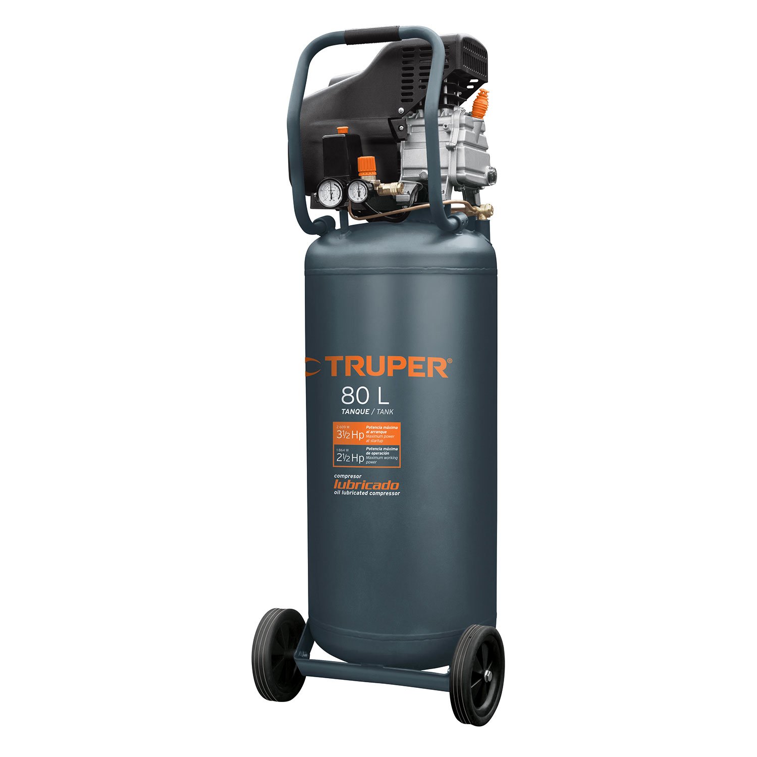 COMPRESOR VERTICAL LUBRICADO DE 80 LITROS (Truper)