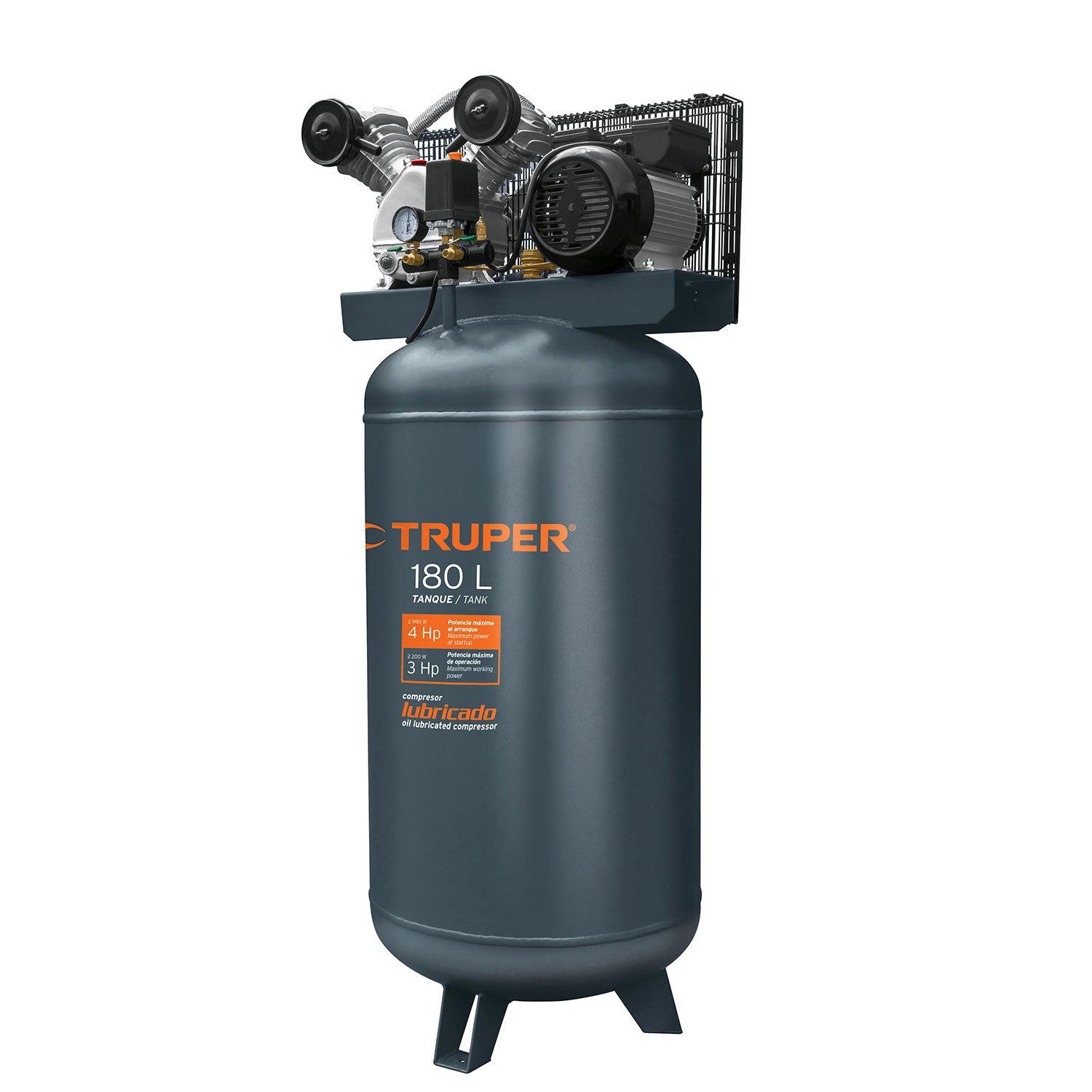 COMPRESOR VERTICAL LUBRICADO DE 180 LITROS (Truper)