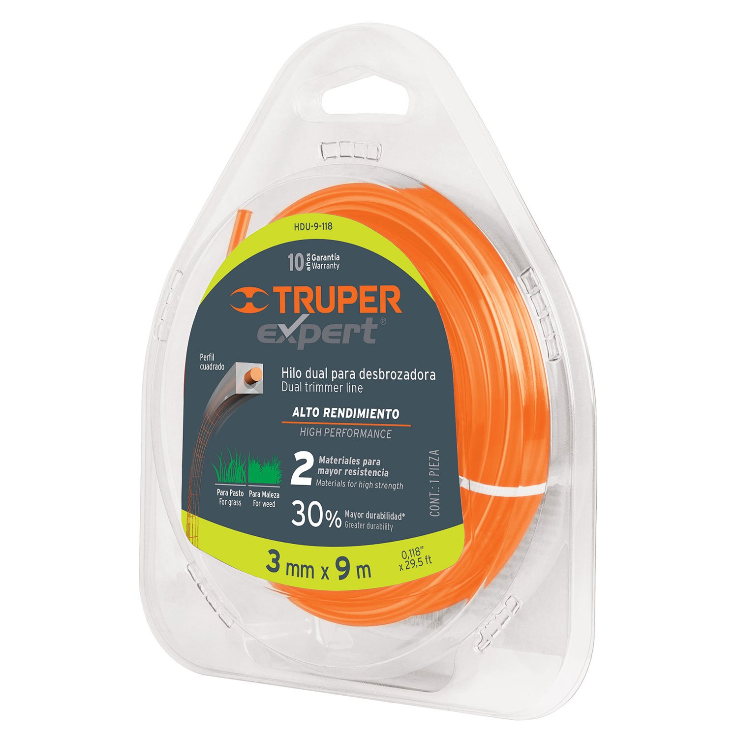 HILO PARA DESBROZADORA DUAL, EN BLISTER, 12 M, 0.0 (Truper)