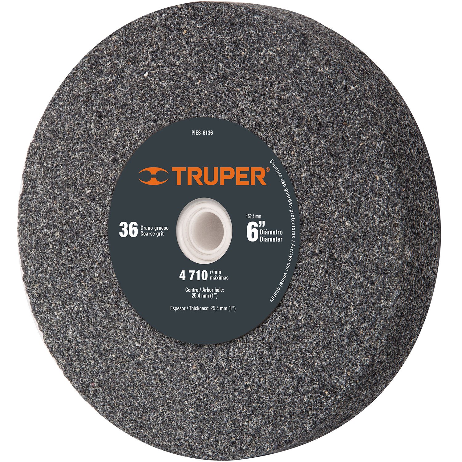 RUEDA ABRASIVA P/ESMERIL 6X1′ GRANO 36 (Truper)
