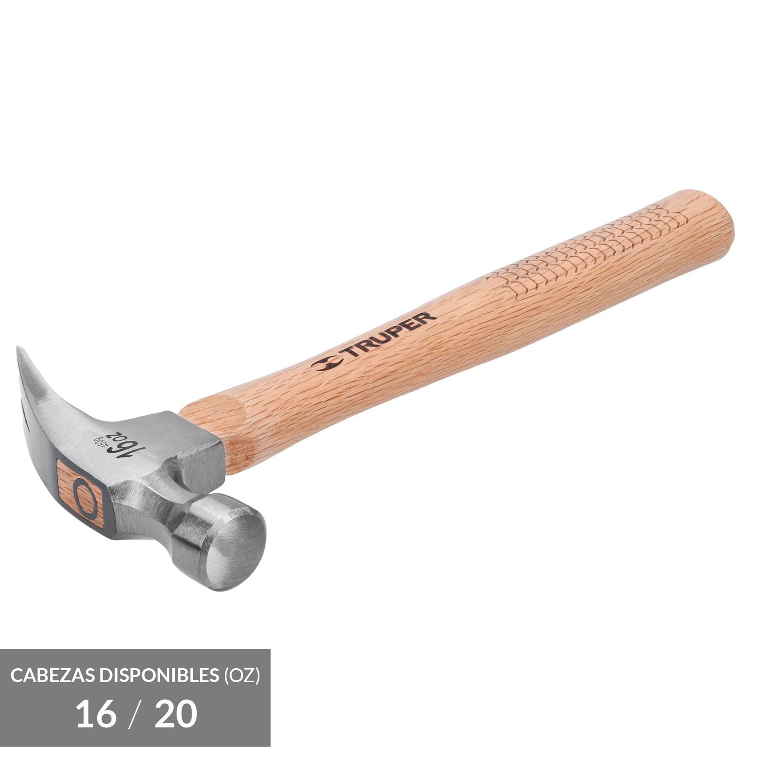 MARTILLO DE UÑA RECTA 20 OZ GRANALLADO (Truper)