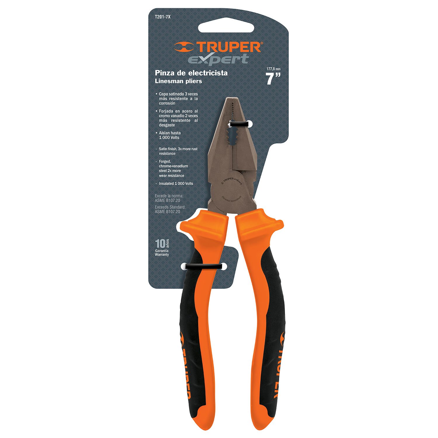PINZAS P/ELECTRICISTA 7′ MANGO BICOLOR (Truper)