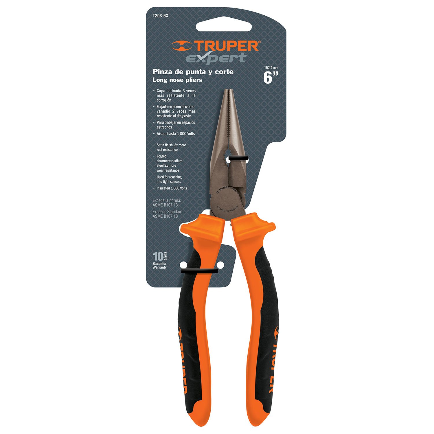 PINZAS DE PUNTA Y CORTE 6′ MANGO BICOLOR (Truper)