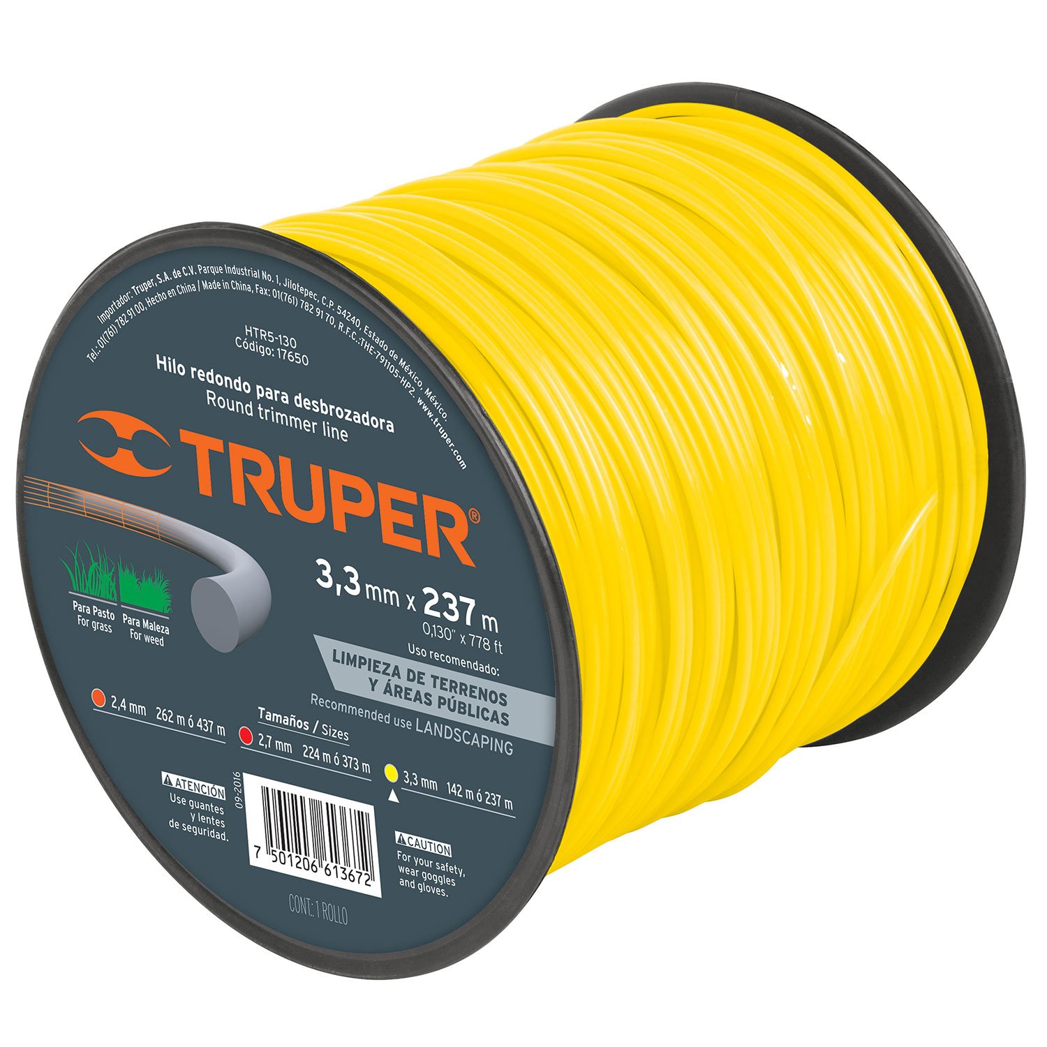 HILO REDONDO .130′-3.3MM X 237M CARRETE (Truper)