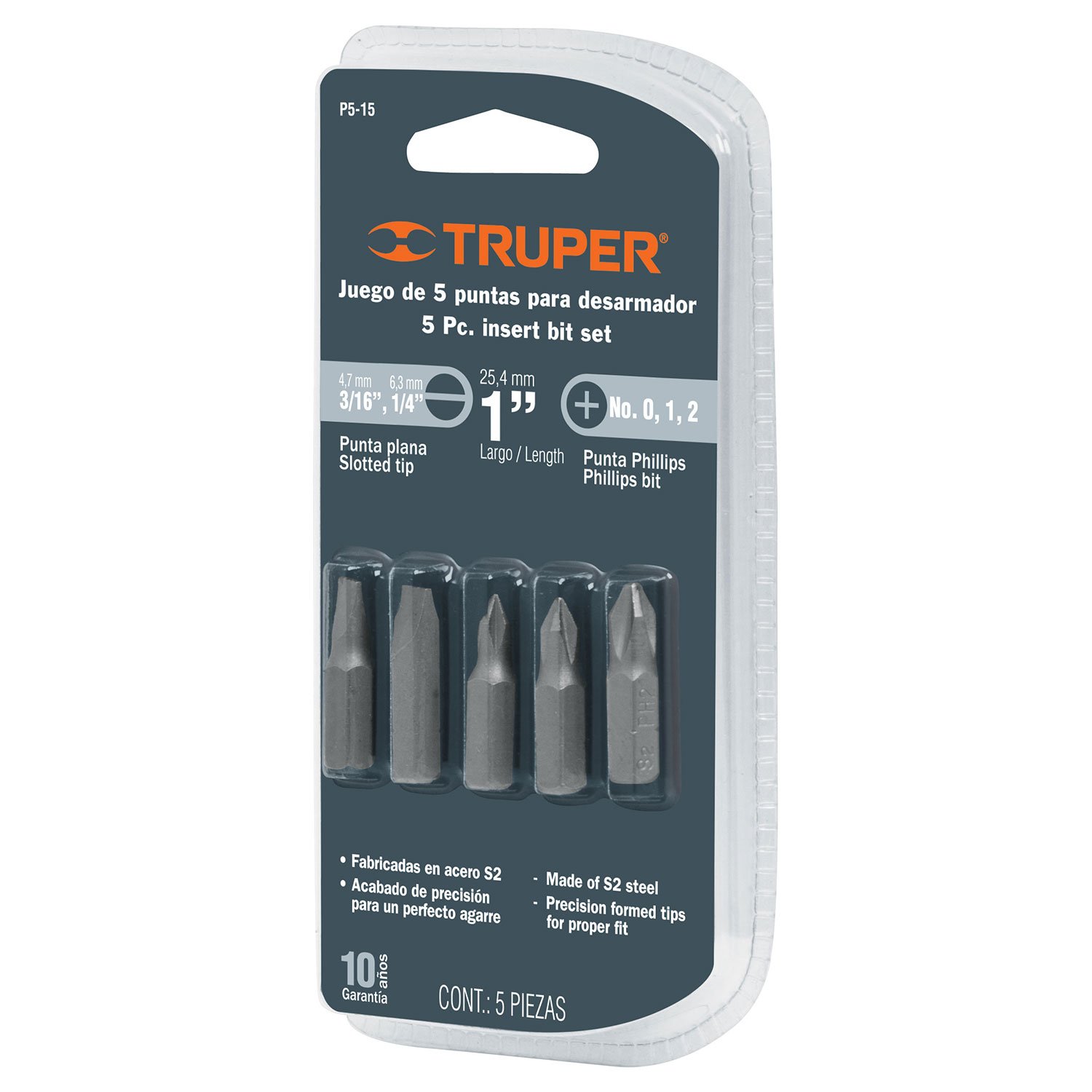 JGO DE PUNTAS PHILLIPS/PLANAS 1′ 5PZS (Truper)