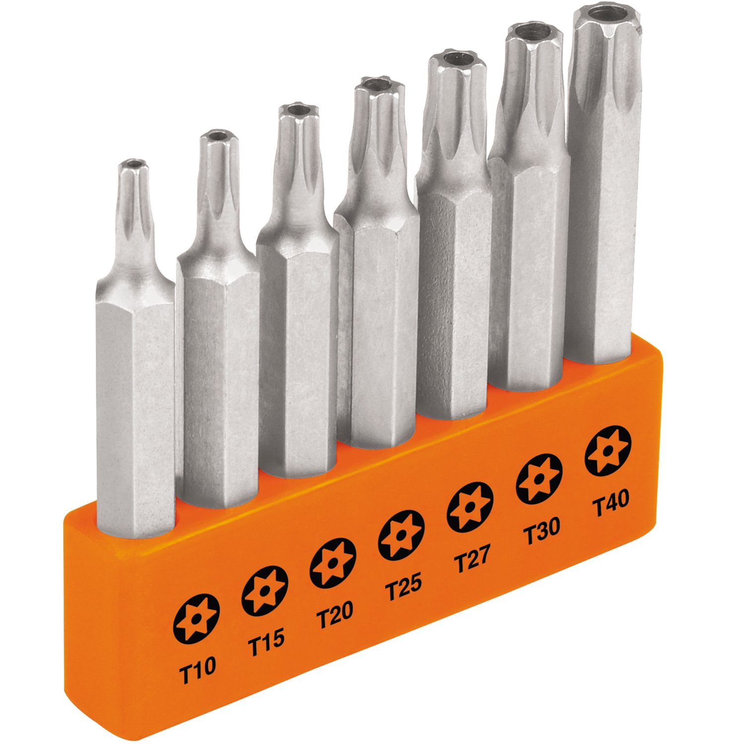 JUEGO DE 7 PUNTAS TORX CON SEGURO DE 2′ (Truper)