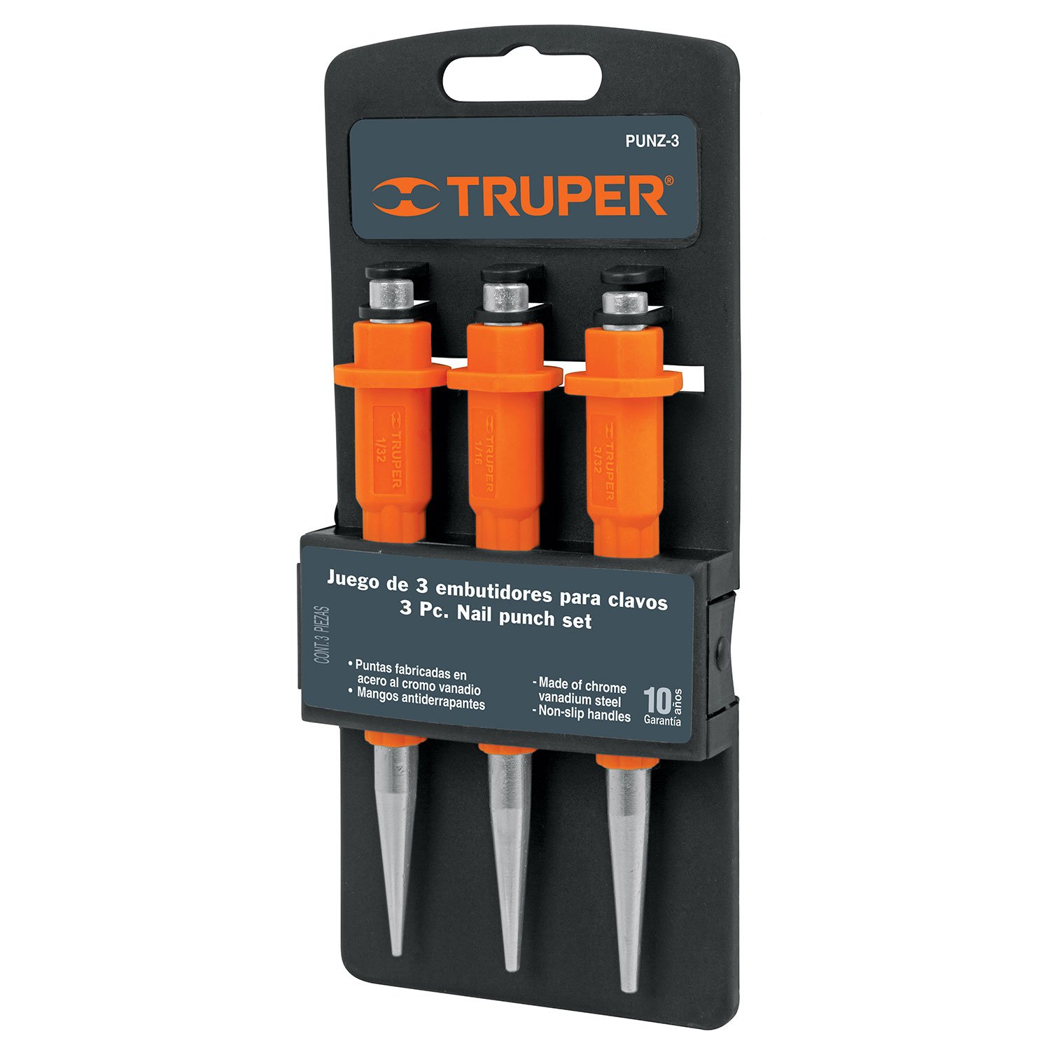 PUNZONES EMBUTIDORES D/CLAVOS JGO/3 PZAS (Truper)
